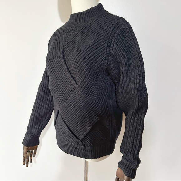 Carven black oversized weave wool sweater - Picture 5 of 7